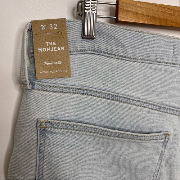 MADEWELL Light Wash Distressed Mom Jeans - Picture 7 of 8